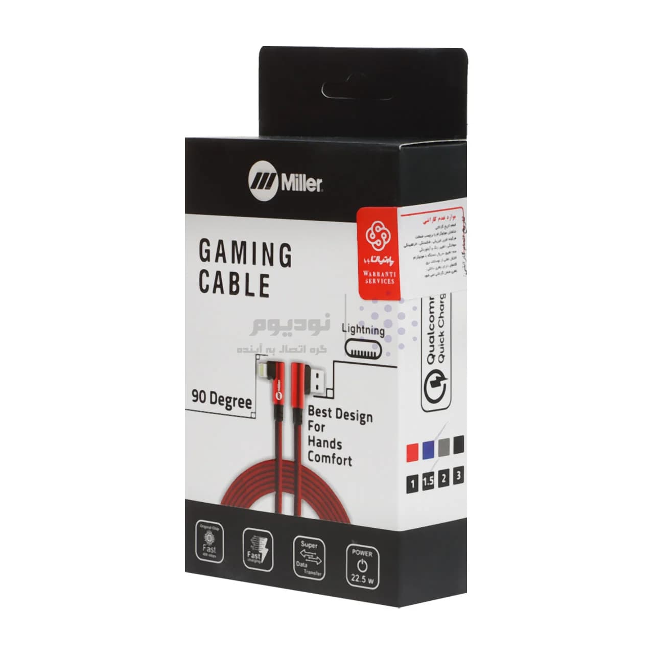 کابل شارژ 1.5 متری فست آیفون Miller مدل CA-1156 – مشکی (گارانتی پارتیان پایا) — تصویر ۲