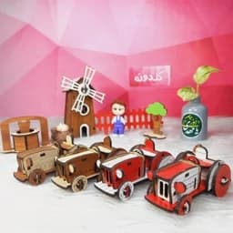 ماکت تراکتور چوبی کوچک-ماشین چوبی اسباب بازی-کد5-ماکت چوبی-ماکت ماشین-ماکت خودرو گلدونه — تصویر ۶
