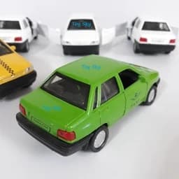 اسباب بازی – ماکت ماشین – پراید صبا تاکسی – Pride Saba Taxi – فلزی – عقبکش – دربهای جلو بازشو – رنگ سبز — تصویر ۳