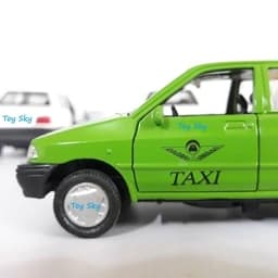 اسباب بازی – ماکت ماشین – پراید صبا تاکسی – Pride Saba Taxi – فلزی – عقبکش – دربهای جلو بازشو – رنگ سبز — تصویر ۵