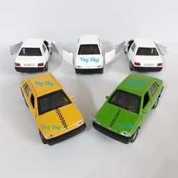 اسباب بازی – ماکت ماشین – پراید صبا تاکسی – Pride Saba Taxi – فلزی – عقبکش – دربهای جلو بازشو – رنگ سبز — تصویر ۴