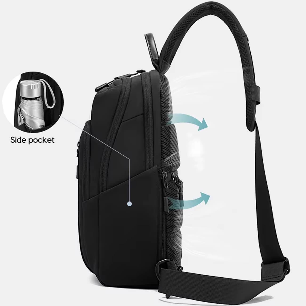 کیف کراس بادی مردانه بنج BANGE BG-7868 ضدآب مناسب تبلت 9.5 اینچ — تصویر ۱۲