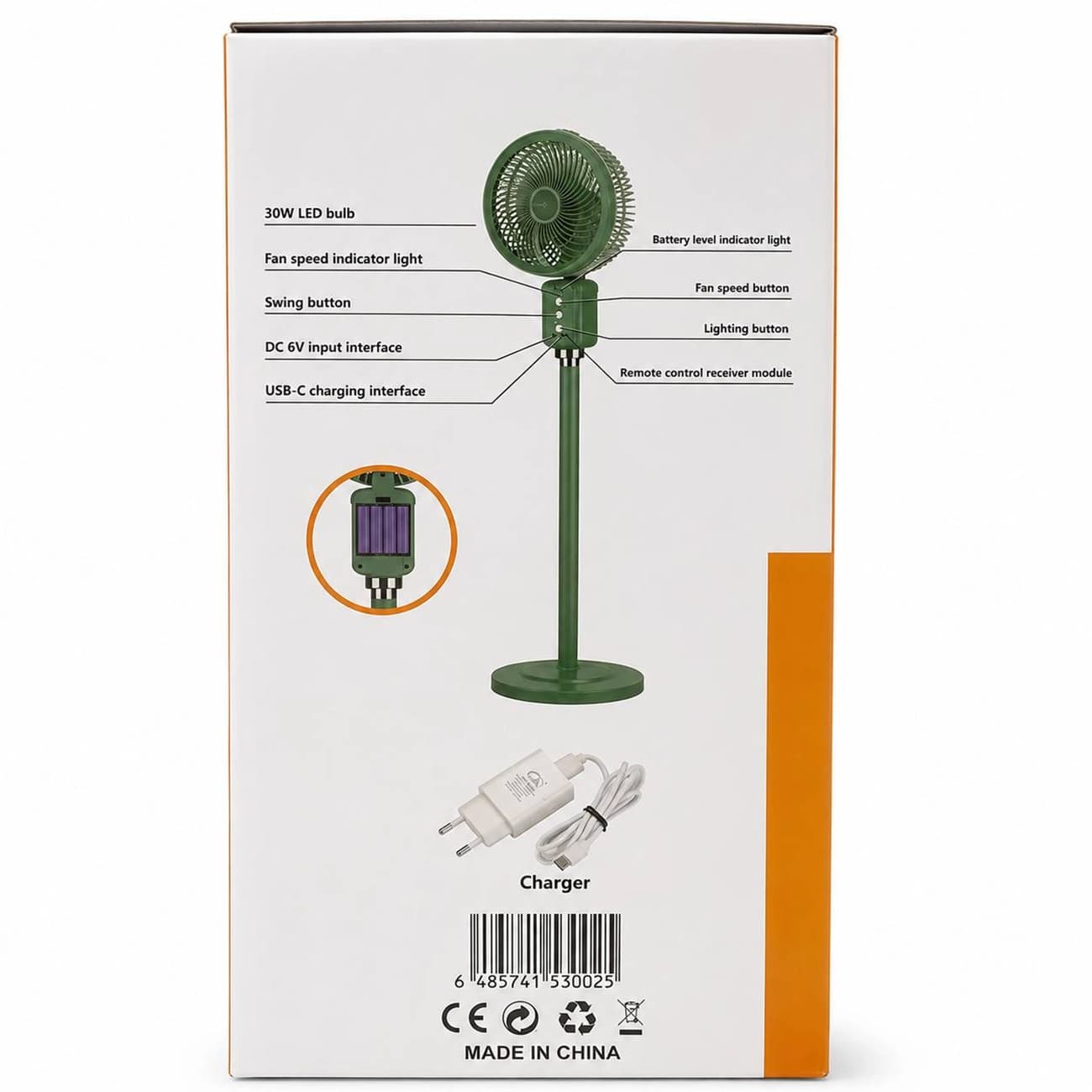 پنکه شارژی ایستاده جون آی JunAi مدل JA-3002 با ریموت کنترل — تصویر ۵