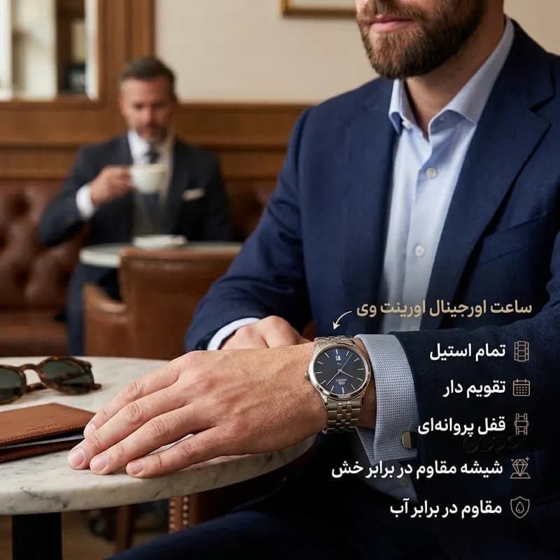 ساعت مچی عقربهای مردانه اورینت وی مدل 836 بند استیل — تصویر ۴