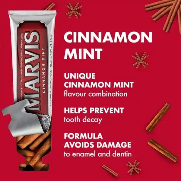 خمیر دندان مارویس | نعناع و دارچین MARVIS CINNAMON — تصویر ۳