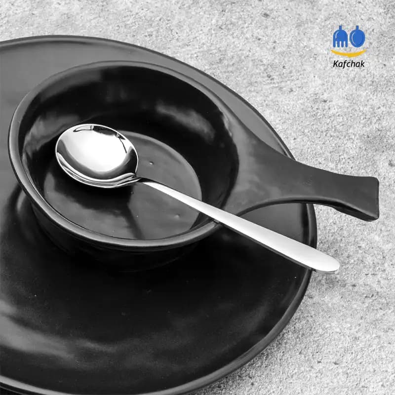 قاشق سوپ خوری کفچک – مدل دونا – استیل براق