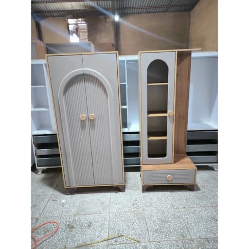 کمد لباس کمد ویترین بچه وتخت دومنظوره مدل گیتی مبلمان اورلین مدل 976064