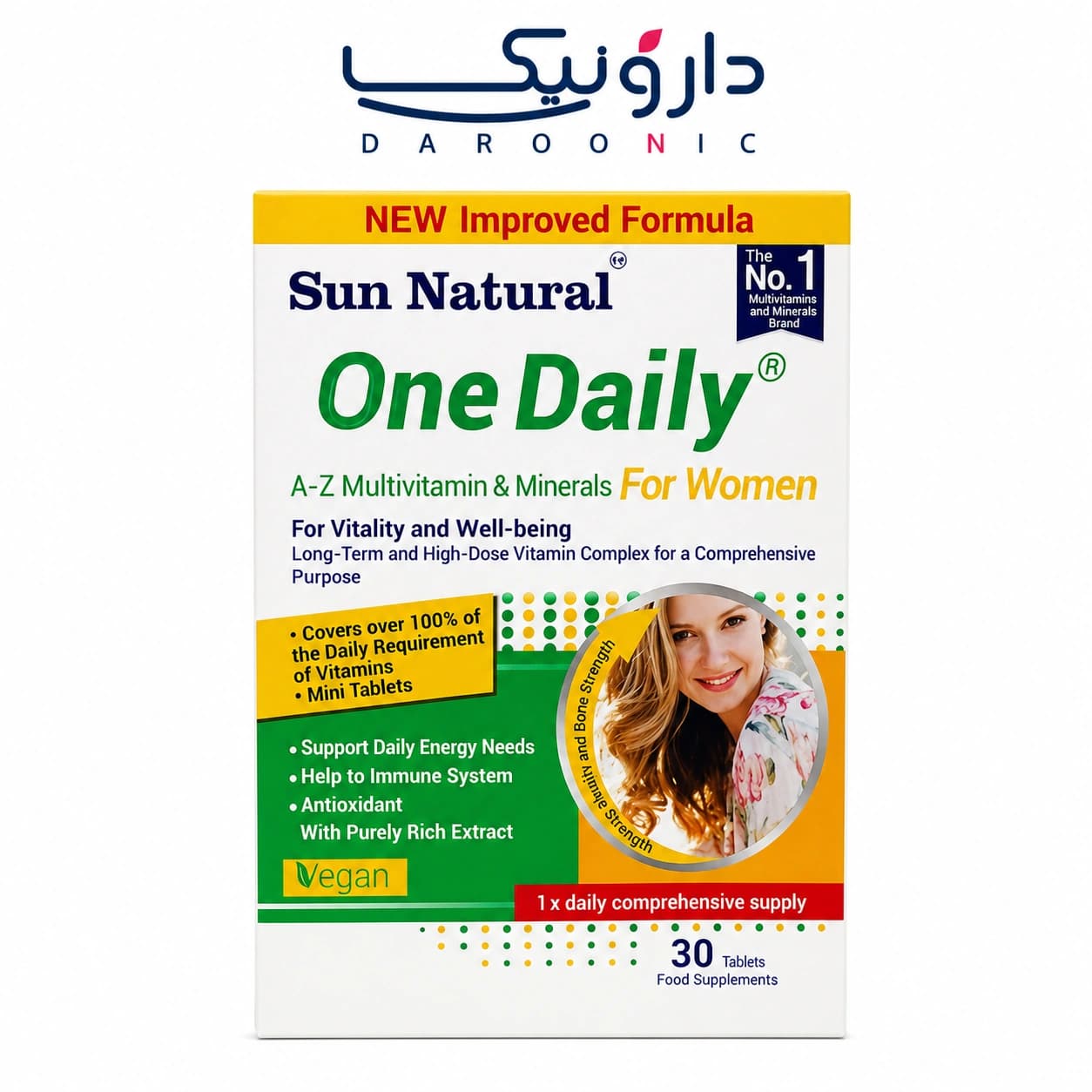 قرص مولتی ویتامین و مینرال وان دیلی بانوان سان نچرال بسته 30 عددی Sun Natural One Daily Multivitamin And Minerals For Women