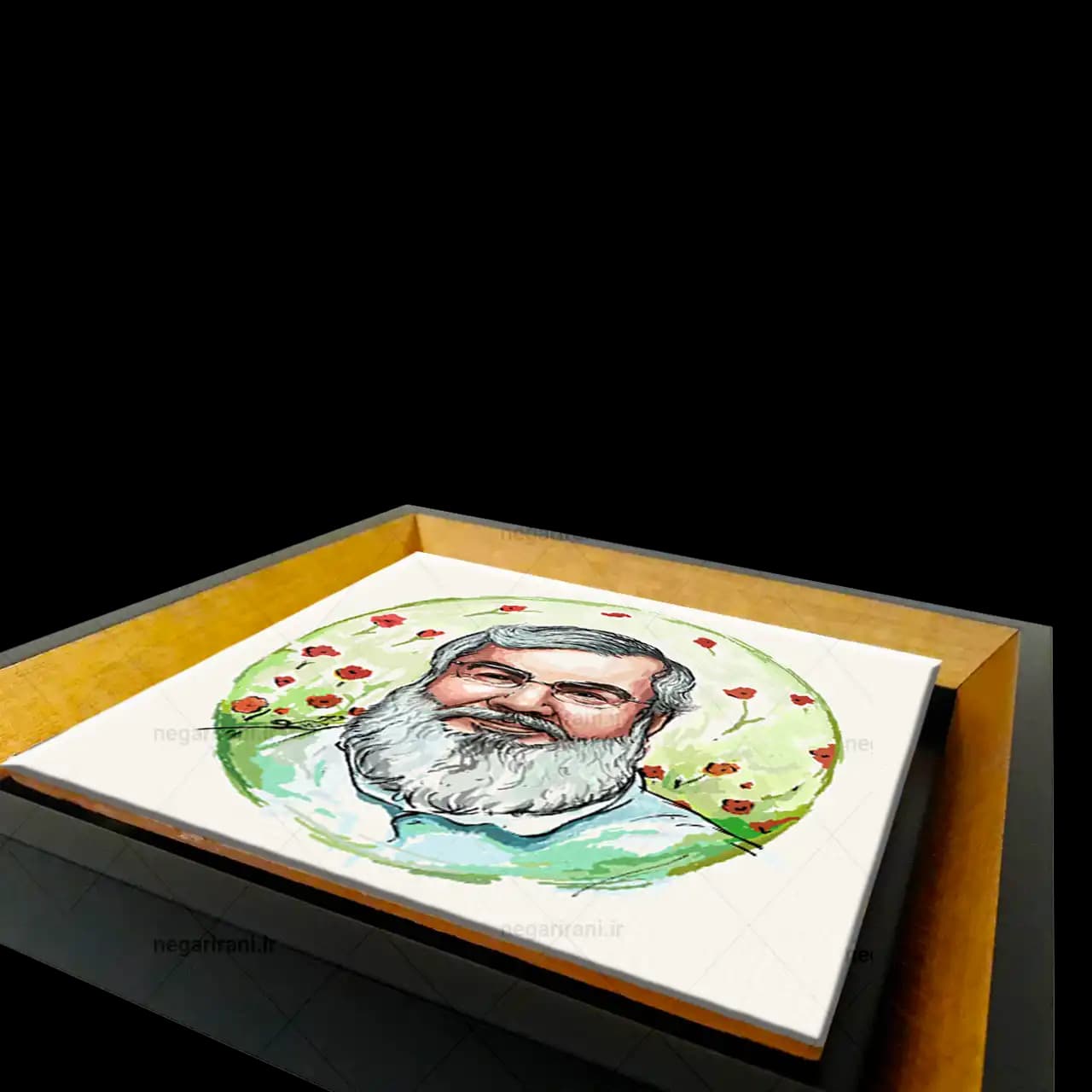 تابلو کاشی نقاشی شهید سید حسن نصرالله مدل 2Z 82 — تصویر ۳