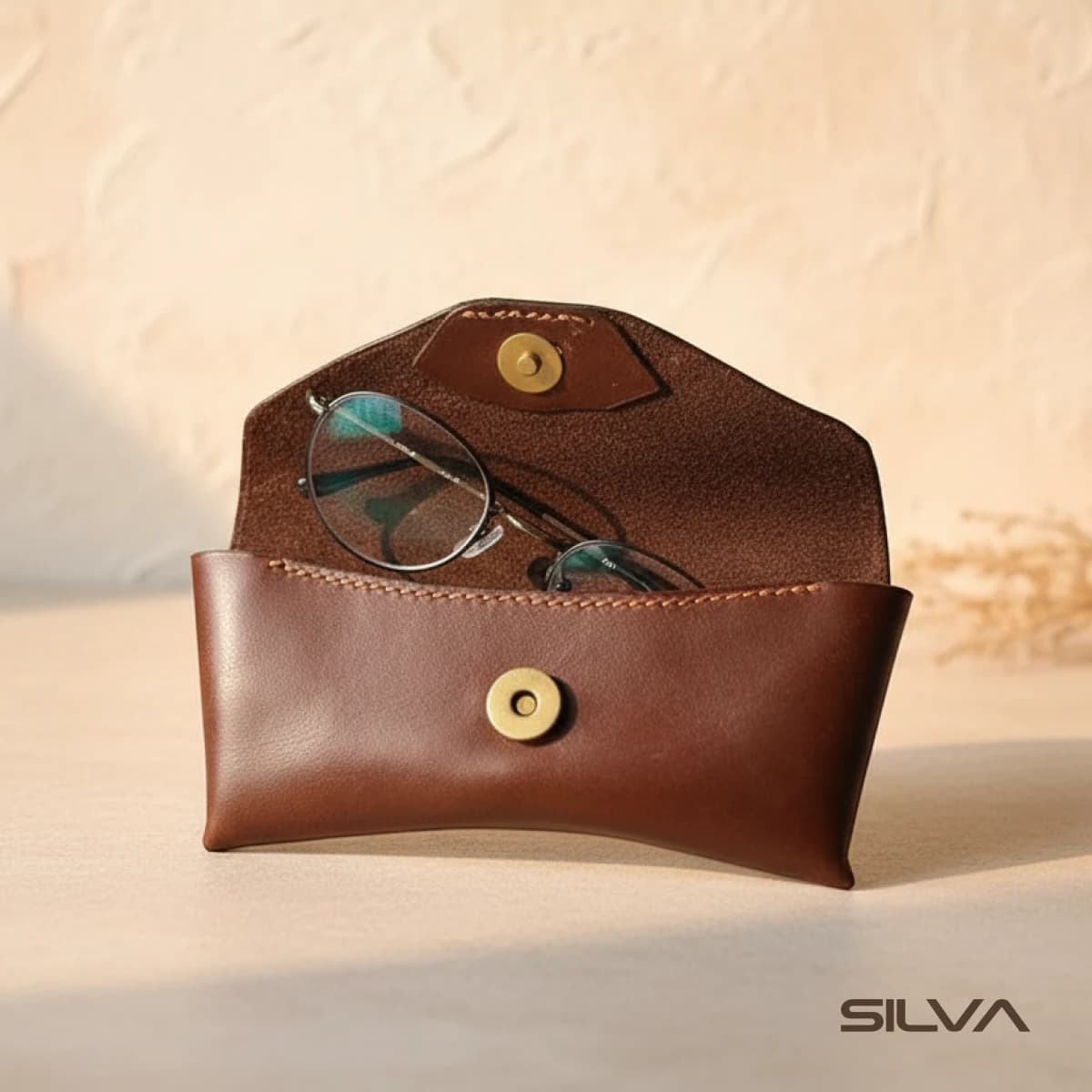 کیف عینک چرم طبیعی مدل Glass Bag 26 | سیلوا چرم