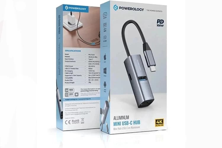 هاب USB-C برند پاورولوژی مدل PWJT424 — تصویر ۲