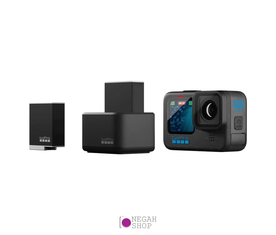 شارژر دوبل گوپرو به همراه دو عدد باتری Gopro Enduro Battery Hero 9/10/11/12 اصلی — تصویر ۲