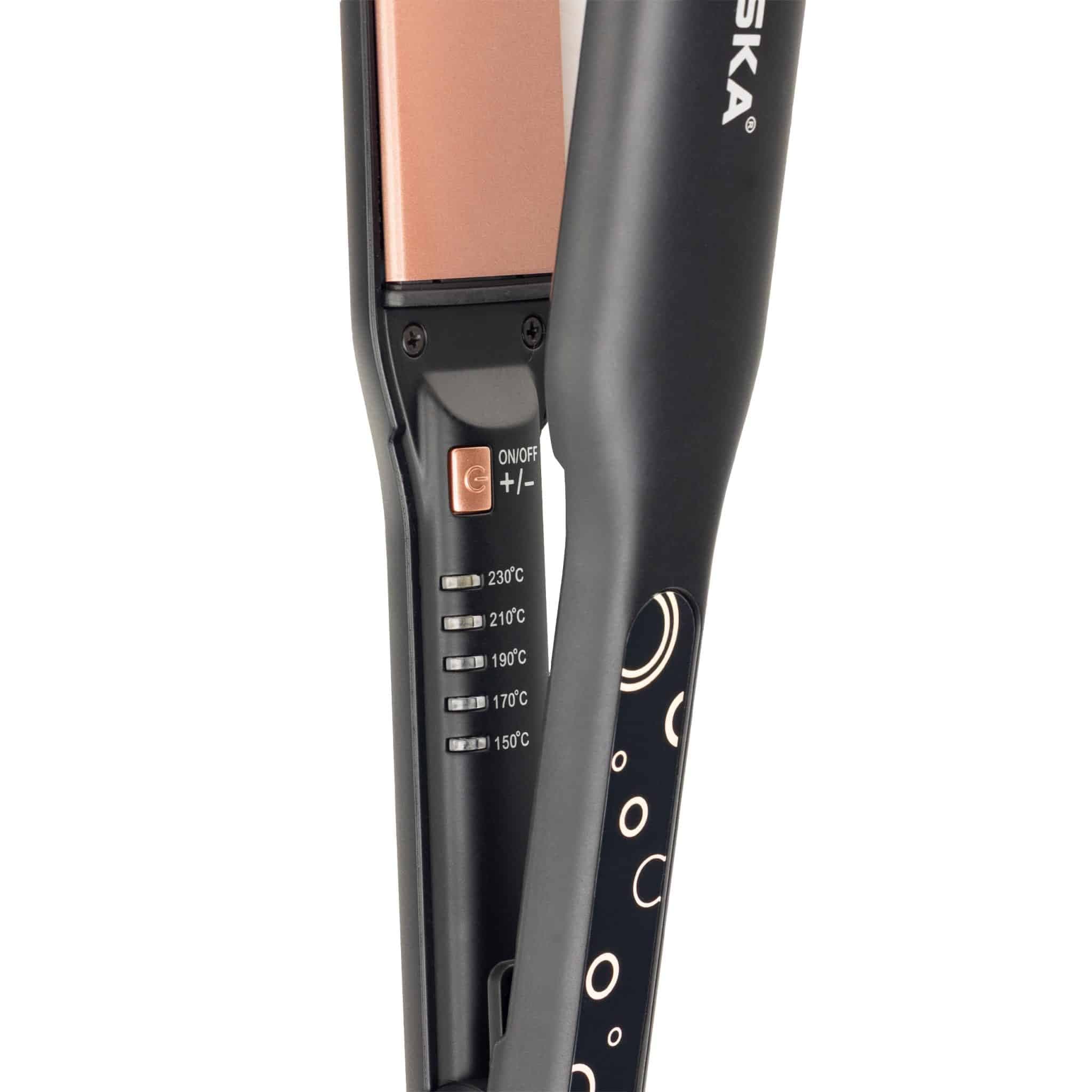 اتو مو سرامیکی هیسکا مدل H5101؛ صافی حرفهای، درخشش بیشتر و محافظت از مو — تصویر ۲
