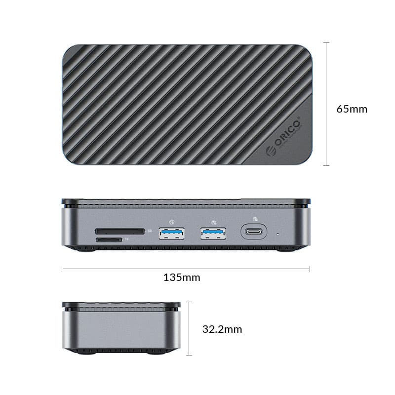 باکس حافظه M2 NVMe/NGFF SSD و هاب 10 پورت اوریکو مدل DPM2P9-V1 — تصویر ۴