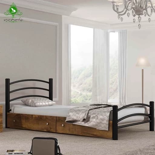 تخت خواب یک نفره فلزی مدل نیکا مبلمان فرنا مدل 1144820