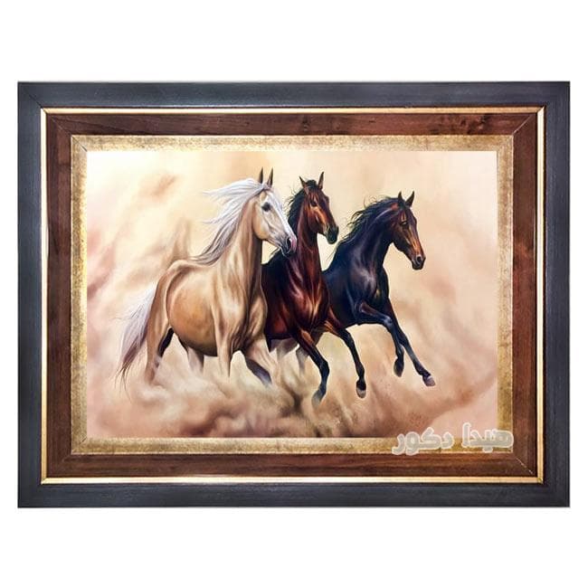 تابلو فرش ماشینی سه اسب – 3160