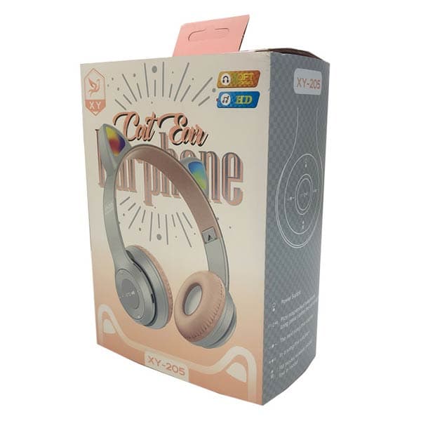 هدست گربه ای RGB مدل CAT EAR XY-205 نقره ای — تصویر ۳