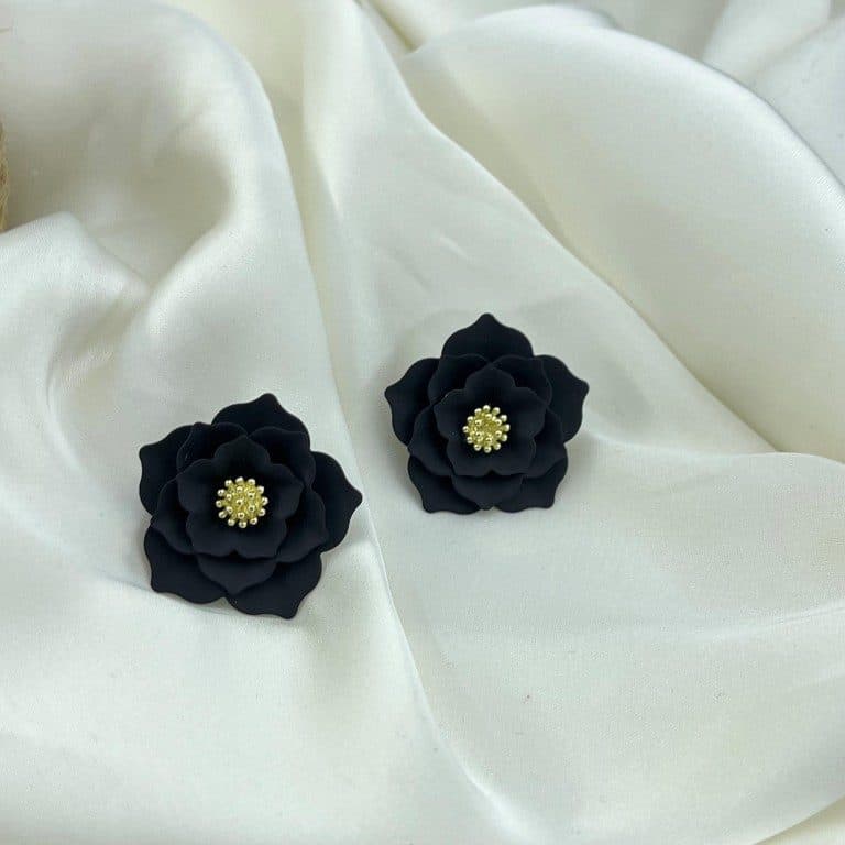 گوشواره زنانه مدل گل کد E6590 — تصویر ۲