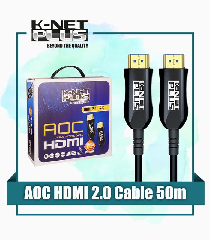 کابل ۲٫۰ HDMI فیبر نوری کی نت پلاس ۵۰ متری KP-CHAOC500 — تصویر ۲