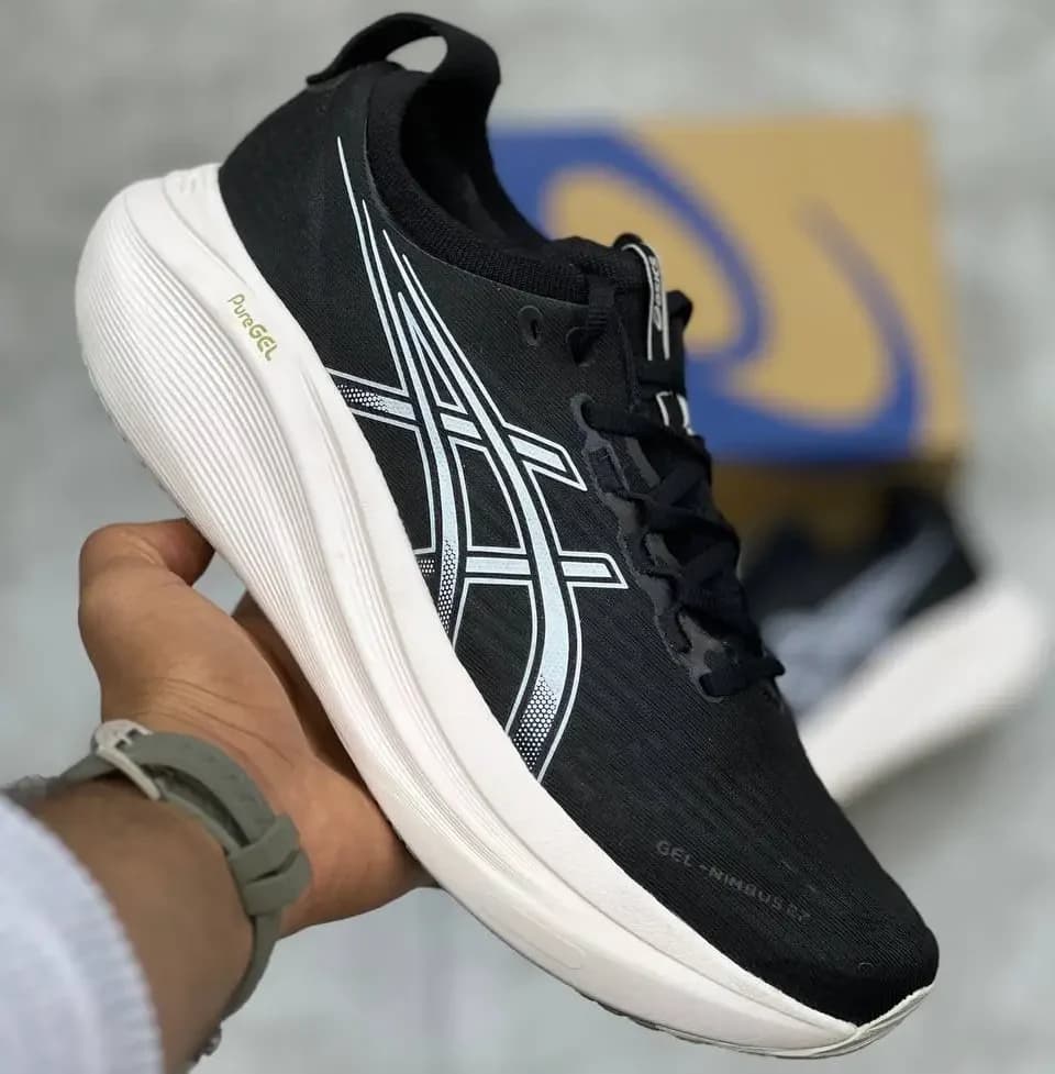 کفش اسیکس نیمباس27 سفید مشکی|ASICS Nimbus 27