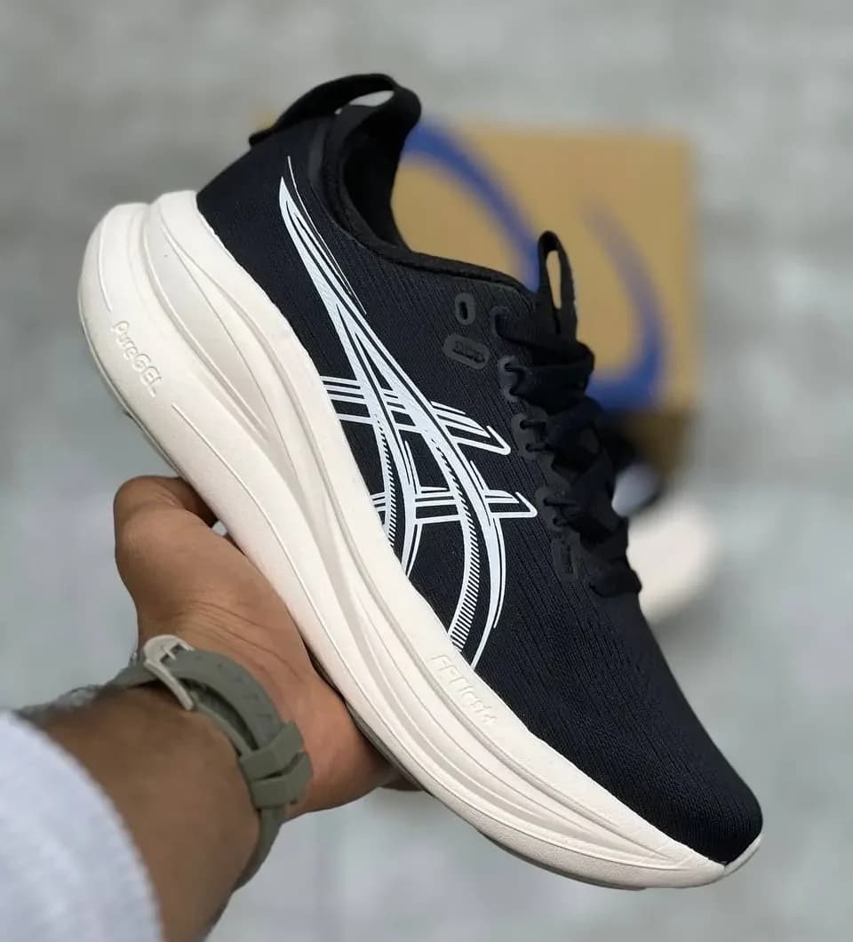 کفش اسیکس نیمباس 28 سفید مشکی|ASICS Nimbus 28