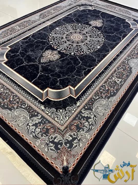 فرش 700 شانه ارزان قیمت سرمه ای طرح بنیتا — تصویر ۲
