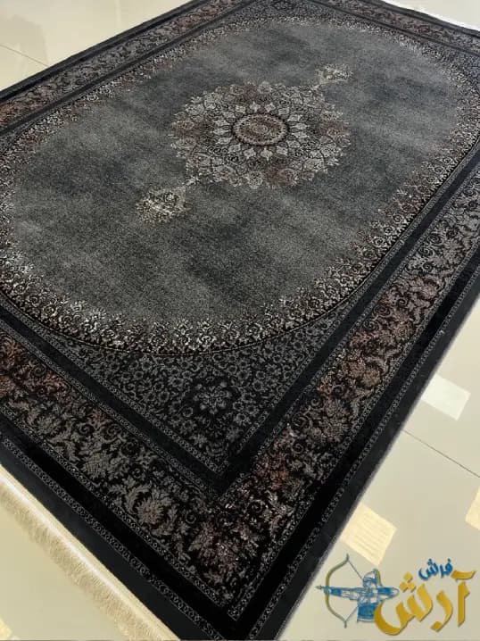 فرش 700 شانه ارزان قیمت دودی طرح پرنا — تصویر ۲