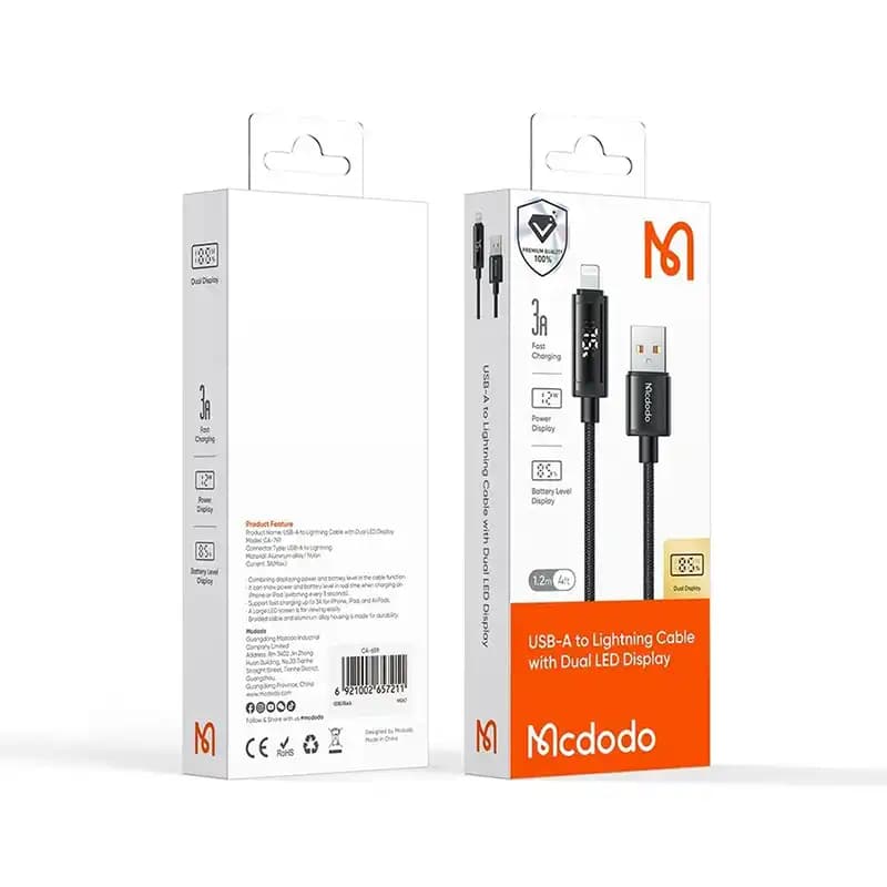 کابل لایتنینگ مک دودو Mcdodo CA-7970 طول 1.2 متر شدت جریان 3 آمپر — تصویر ۶