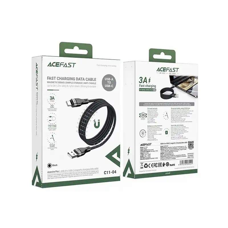 کابل فنری مگنتی Type-C ایس فست ACEFAST C11-04 طول 1.2 متر توان 15 وات — تصویر ۷