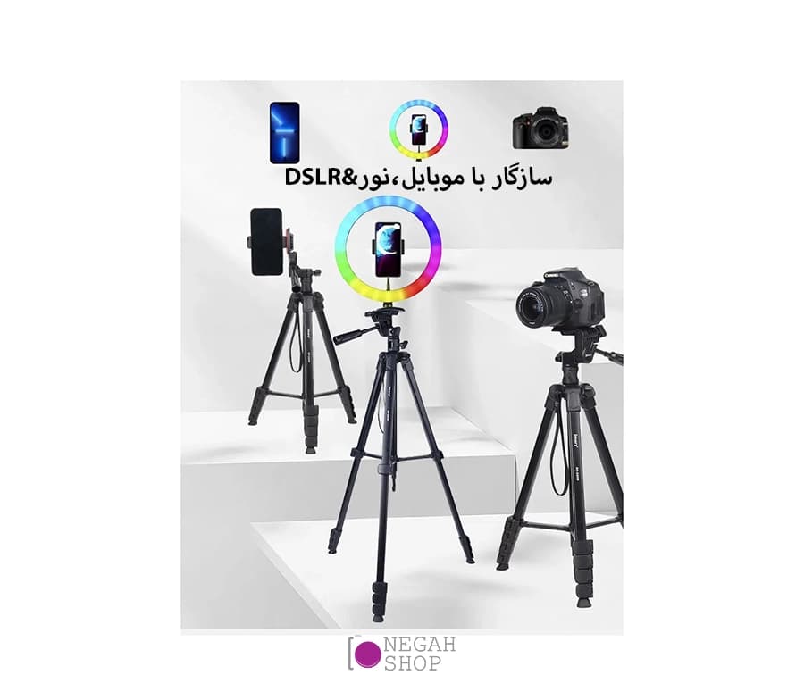 سه پایه افقی دوربین و موبایل Jmary KP-2209 — تصویر ۶