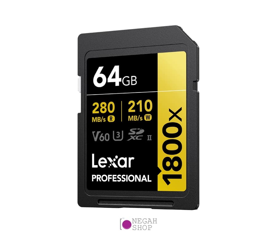 کارت حافظه لکسار Lexar Professional 1800x SDXC UHS-II Card Gold Series 64GB — تصویر ۲