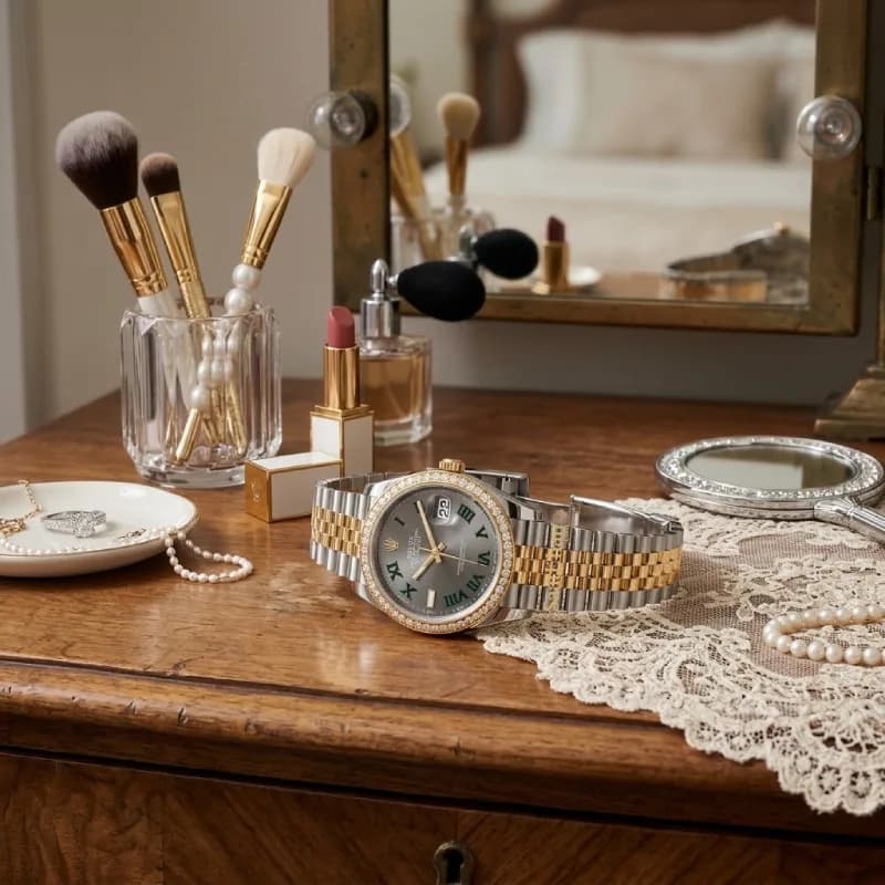 ساعت زنانه رولکس دیت جاست کوارتز مدیوم ROLEX DATEJUST RL042 — تصویر ۲