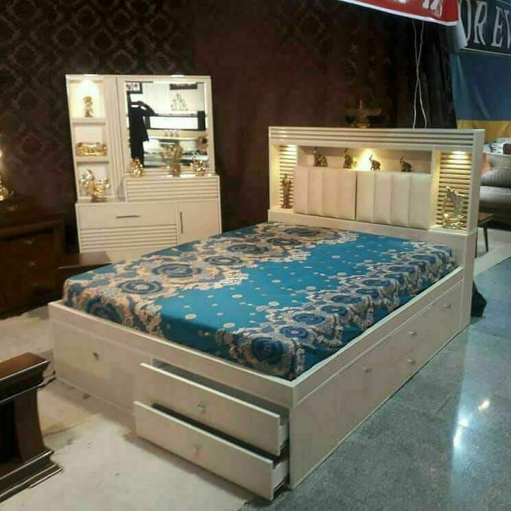 تخت خواب دونفره همراه با لوازم کد 322 مبلمان فرنا مدل 1144697 — تصویر ۲