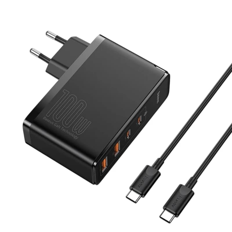 شارژر دیواری 100 وات باسئوس مدل GaN2 Pro به همراه کابل USB-C