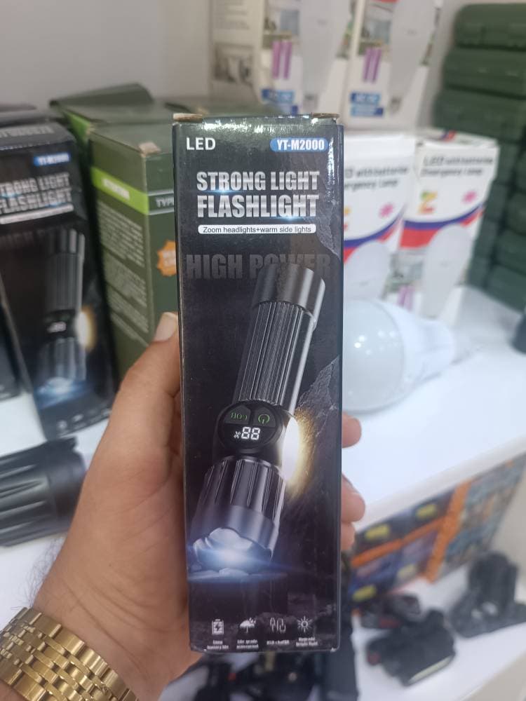چراغ قوه شارژی Strong Light Flashlight مدل YT‑M2000 — تصویر ۳