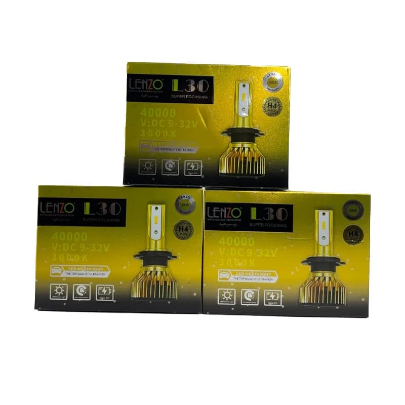 هدلایت LENZO مدل F30 زرد پایه H4 — تصویر ۲