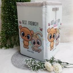 سبد اسباب بازی پارچه ای و باکس لوازم اتاق کودک بلیس بیبی طرحای مختلف دخترانه و پسرانه — تصویر ۲