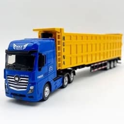 ماکت فلزی کامیون تریلی کمپرس هوینا مدل Trailer Truck برند آیتم 1731 اسباب بازی ماشین فلزی کلکسیونی دکور — تصویر ۳