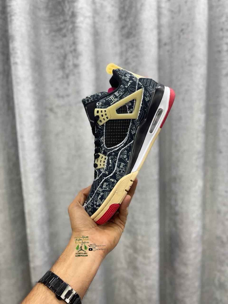 کتانی نایک ایر جردن nike airjordan 4 مشکی — تصویر ۲