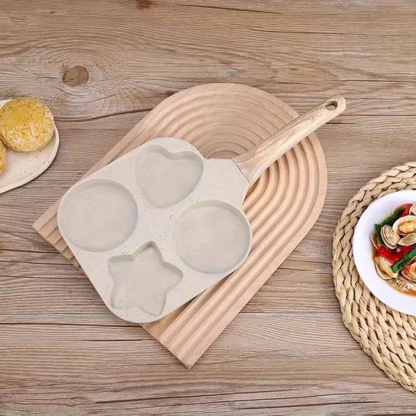 تابه پنکیک گرانیتی چهارخانه با دسته سیلیکونی