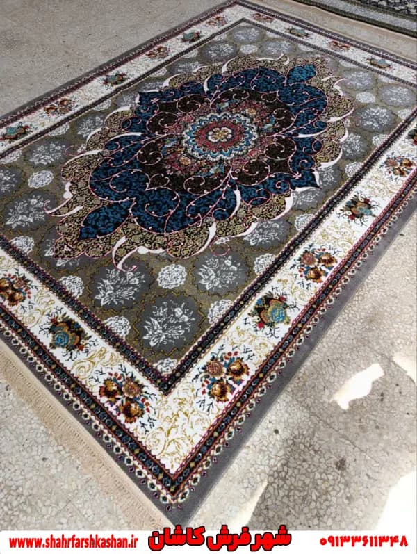 فرش طرح طلاکوب لچک ترنج فیلی باران — تصویر ۲