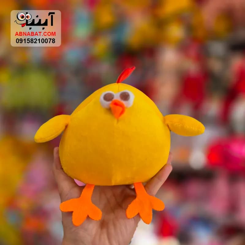 عروسک جوجه تپل ریز زرد 18 سانتی کد 1459