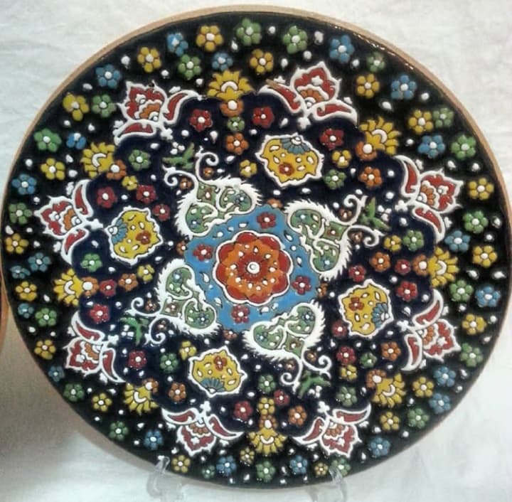 بشقاب میناکاری سفالی سی سانتی کد 10989 — تصویر ۲