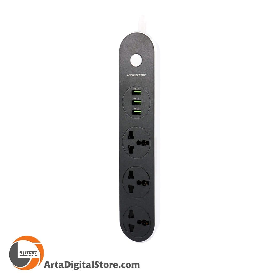 چند راهی برق KingStar KPS5115 3 Port Black طول 1.6m — تصویر ۳