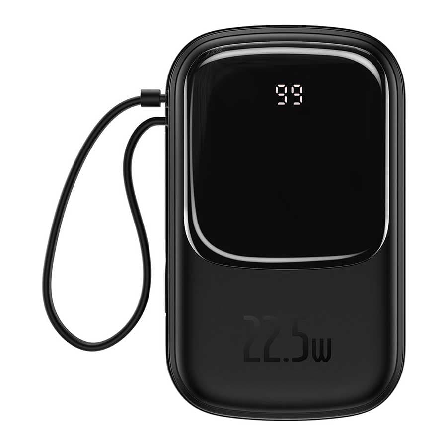 پاوربانک باسئوس مدل 22.5W Qpow PPQD-I01 ظرفیت 20000mAH همراه کابل متصل Type-C