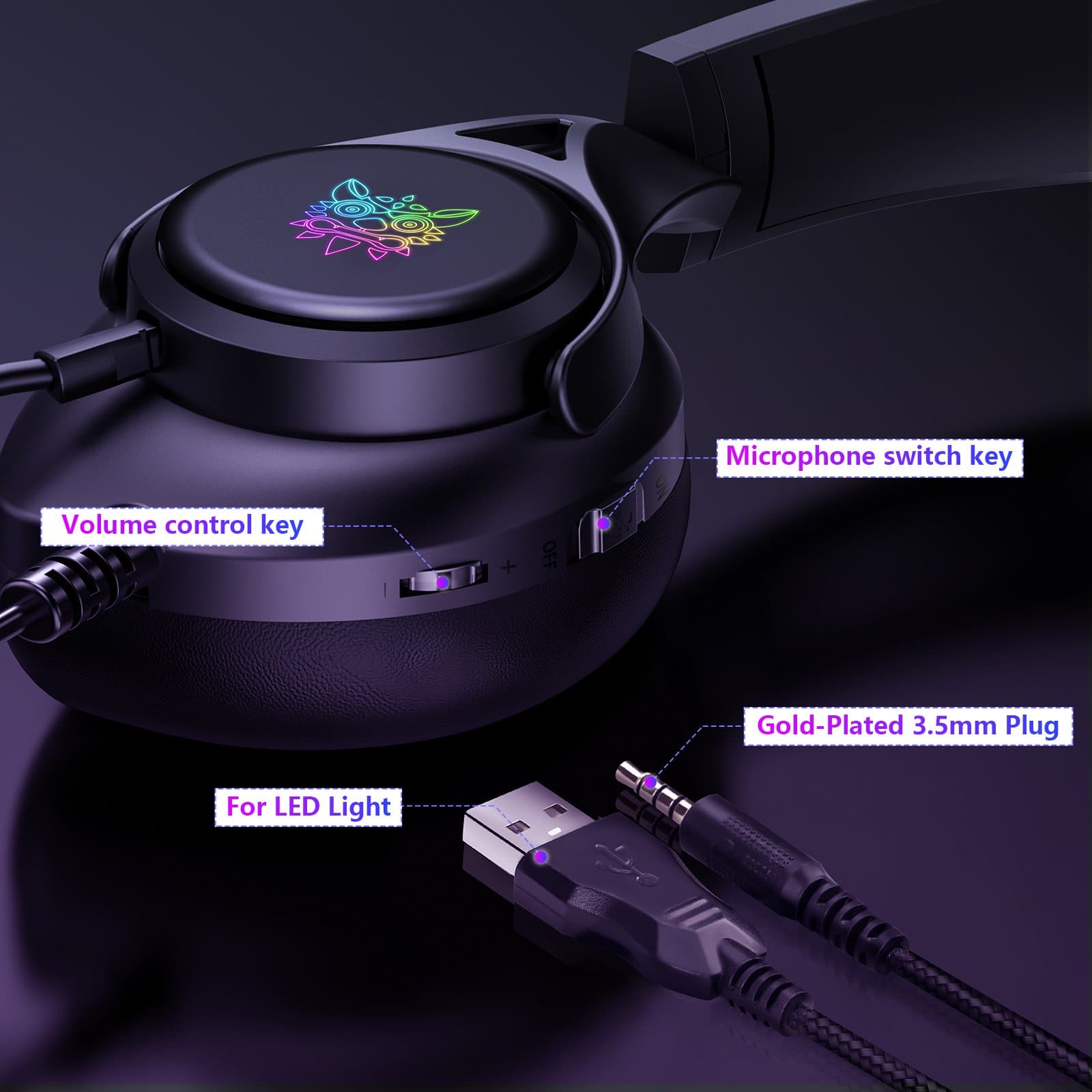 هدست اونیکوما مدل Onikuma X16 RGB — تصویر ۷