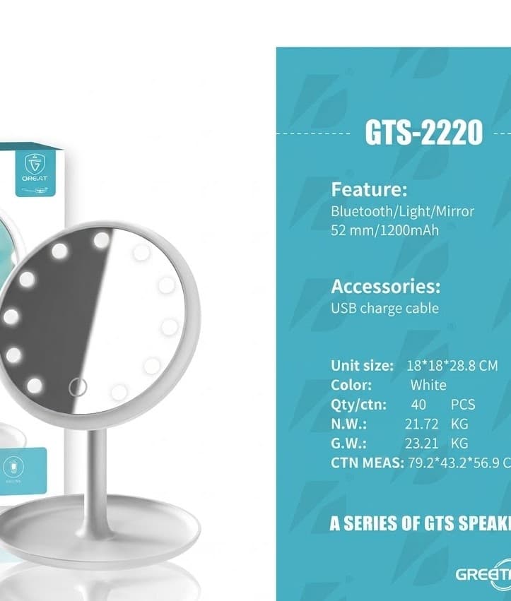 اسپیکر بلوتوثی قابل حمل مدل GTS 2220 (فروش عمده پک های 5 عددی)