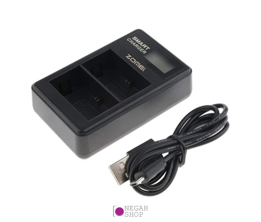 شارژر دوبل باتری Zomei LP-E6 مدل LCD USB Type C / Micro — تصویر ۴