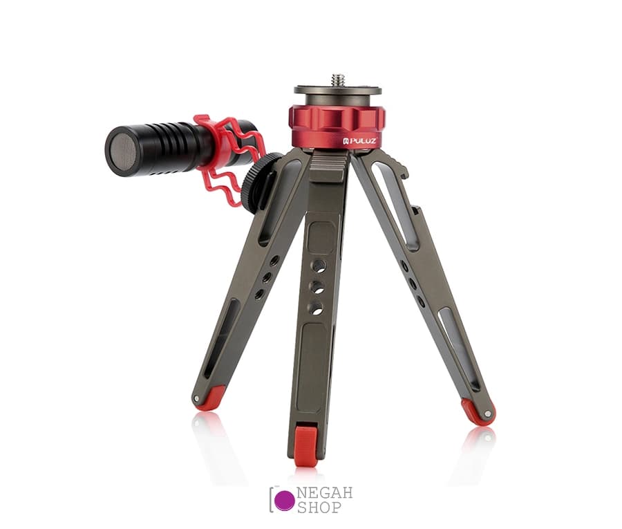 سه پایه رومیزی مدل Puluz PU3070GT با کفشک سرد مناسب دوربین DSLR و تولید محتوا — تصویر ۲