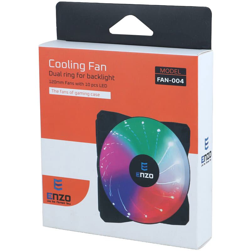 فن کیس انزو FAN-004 RGB سایز 120 میلی متری — تصویر ۲